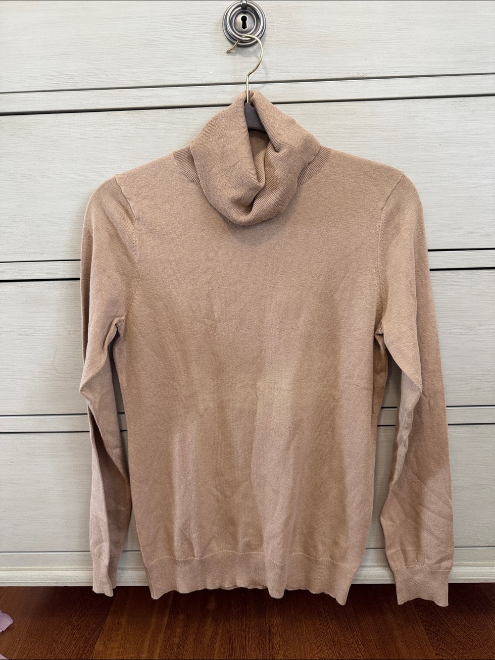 Camel Turtleneck Sweater - Classic Lightweight